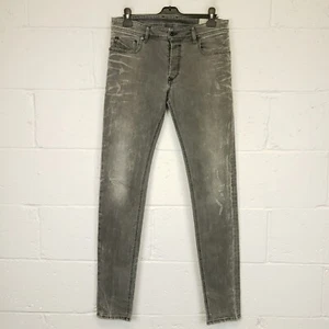 Jeans Diesel Sleenker W32 L35 ajustados elásticos tiro bajo grises para hombre (etiqueta 32/34) - Imagen 1 de 14
