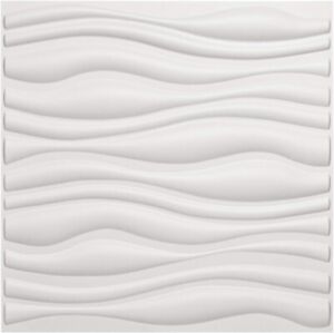 Art3d PVC Wave Tiles - Textured 3D Wall Panels White - 500x500mm - (12 Pack)