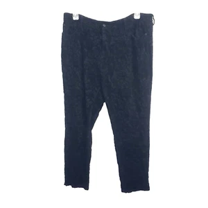 NYDJ Pants Womens 20W Black Velvet Jacquard Jeans Floral Whimsigoth Stretch - Picture 1 of 16