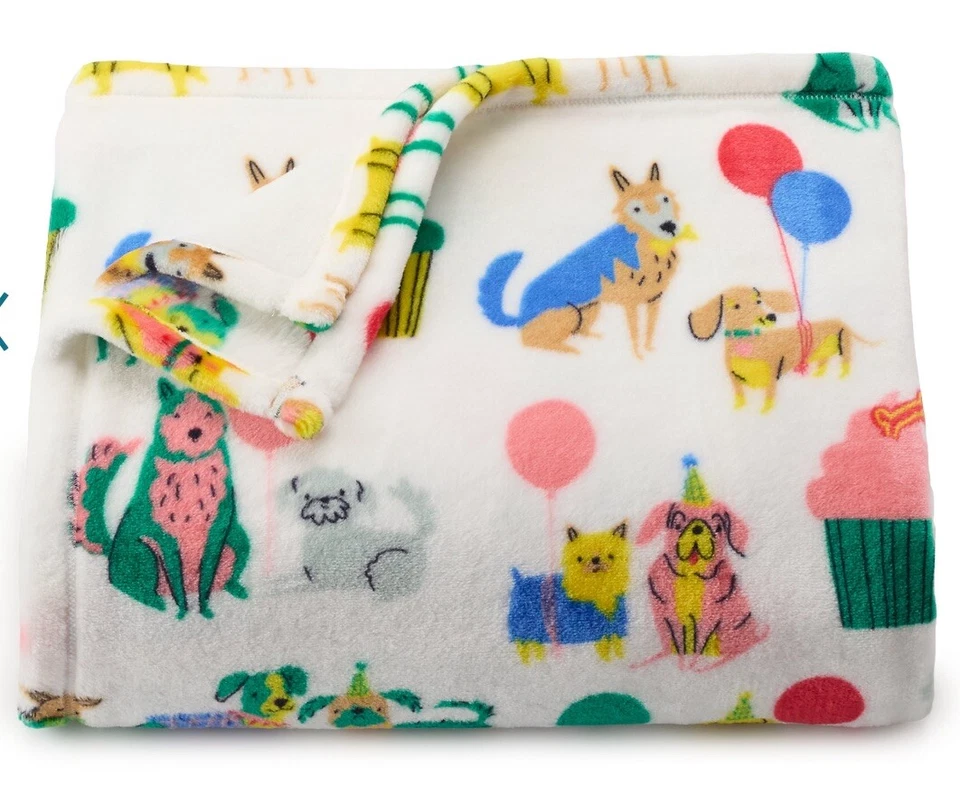 Birthday PARTY Puppy DOGS 5x6 ft Oversized Plush THROW BLANKET The Big One NEW! - Image 1 of 1