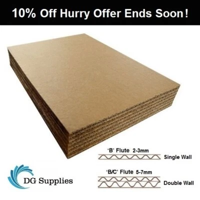 1190mm x 775mm Double and Single Wall Cardboard Sheets Pads Art Craft Board