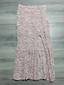 Nine West Skirt Adult Small Pink Zebra Animal Slit Maxi Womens - Picture 1 of 7