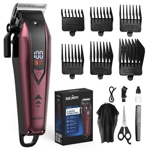 SEJOY Professional Hair Clippers Beard Trimmer Cordless Barber Hair Cutting Kit - Picture 1 of 11