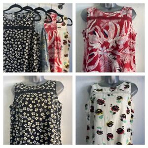 NEXT Ladies linen blend all over print sleeveless tops- 3 designs -sizes 6 - 14
