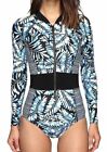 Nicole Miller La Plage Indigo Branches Springsuit Multi Size Medium -