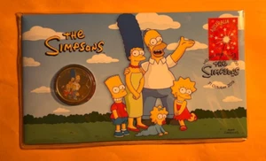 2019 Australia PNC The Simpsons Coloured $1 Coin & Stamp Cover - Picture 1 of 2