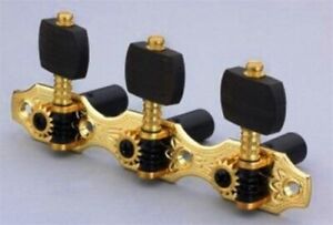NEW - Hauser Style Classical Tuning Keys, Ebony Buttons - GOLD