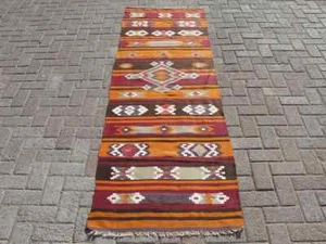 Kilim Runner Rug Vintage Turkish kilim large kilim rug - Picture 1 of 10