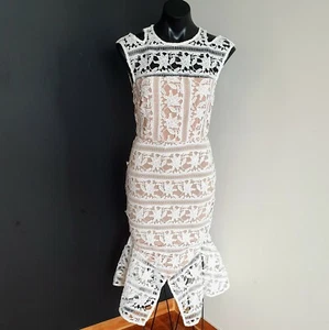 Women's size 6 'COOPER ST' Stunning white nude lining crotchet overlay dress - Picture 1 of 6