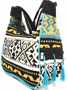 MariaKinz Bohemian Style Woven Hobo Bag Convertible to Backpack with Adjustable  - Picture 1 of 7