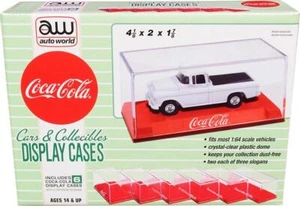 Coca-Cola Collectible Acrylic Display Show Cases w/ Red Plastic Bases 6 PK 1/64 - Picture 1 of 2