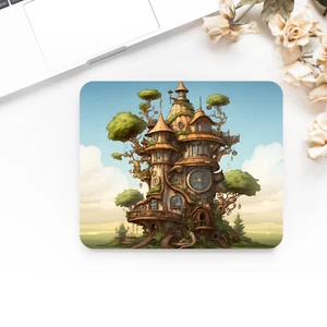 Printed Steampunk House design Anti - Slip desk mouse mat. Laptop, Office, - Picture 1 of 2