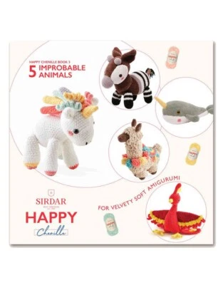 SIRDAR HAPPY CHENILE ANIMALS AMIGURUMI CROCHET PATTERN BOOK BK4548 - Image 1 of 4