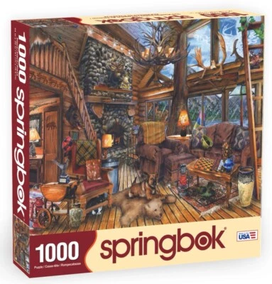 The Hunting Lodge 1000 Piece Jigsaw Puzzle Springbok New - Image 1 of 4