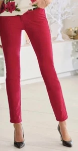 Denim & Co. Original Waist Stretch Side Pocket Pants - Core Red petite,S - Picture 1 of 1