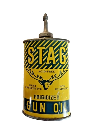 PISTOLA DE CIERVO ACEITE PRÁCTICO ENGRASADOR CAÑO SUPERIOR DE PLOMO Raro Antiguo Publicidad Lata Foto 1 de 4