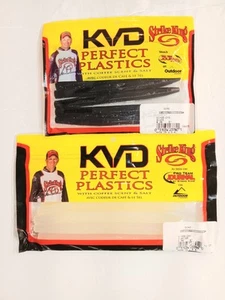 2 Packs Strike King KVD Perfect Plastics Ocho Mixed (1) 6" Glacier. (1) 5" Black - Picture 1 of 1