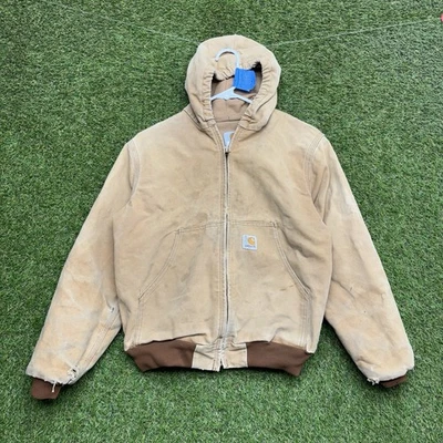 Chaqueta Carhartt Vintage Juvenil Grande Y05 BRN Con Capucha Invierno Trabajo Aire Libre Caza Foto 1 de 4