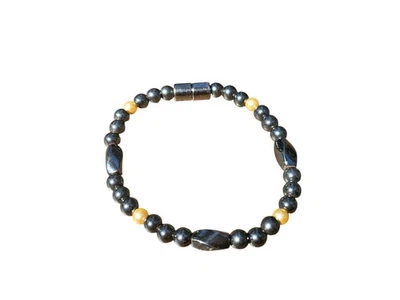 Pulsera Hematita y Perla Cierre Magnético 8" Foto 1 de 4