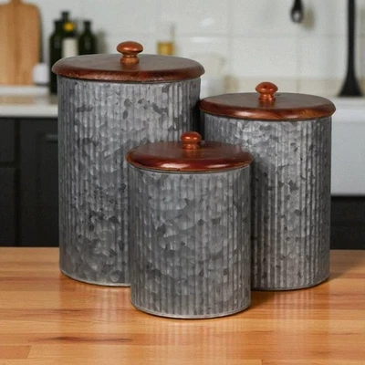 Galvanized Canister Set | Primitives by Kathy - Image 1 of 4