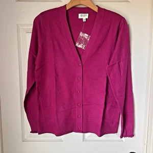 Cardigan mit Knöpfen V-Ausschnitt Candace Cameron Bure Hot Fuchsia XXS neu ohne Etikett BxGG - Bild 1 von 6
