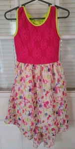 Girls Youngland Sundress Pink Blue Lime Green with a Bow in Back Size 6 - Picture 1 of 6