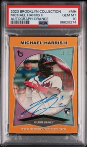 Michael Harris PSA 10 2023 Topps Brooklyn Collection Orange Rookie Auto /20 RC - Picture 1 of 2
