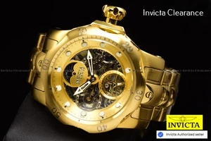INVICTA RESERVE VENOM Men's 54mm DAY / NIGHT Skeleton Dial Gold Tone 1000m Watch - Picture 1 of 9