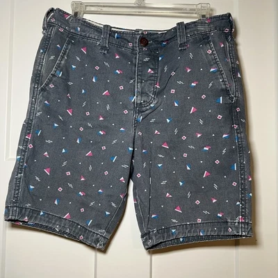 HOLLISTER Mens Retro Geometric Gray Pattern Chino Shorts Size 30 - Image 1 of 4