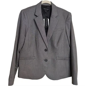 Giacca blazer donna JONES NEW YORK colletto grigio nuova con etichette taglia 16 business preppy $149 - Foto 1 di 15