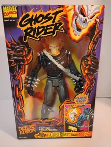 Figura Marvel Edición Deluxe Ghost Rider Flame Glow 10" Toy Biz Sin usar, en caja Cadena rota - Imagen 1 de 11
