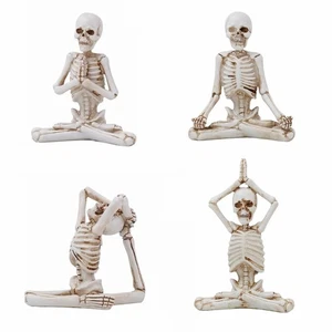 4er Set Halloween Deko Yoga Skelett - Figuren - Skelett Halloween De... - Bild 1 von 9