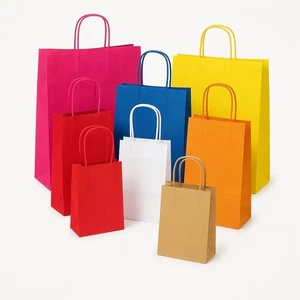SHOPPER CARTA CON MANICI BUSTE CARTA CON MANICO RITORTO BORSE ECOLOGICHE - Imagen 1 de 6