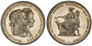 AUSTRIA. Franz Joseph I. (1879) AR 2 Gulden, Zwei. PCGS MS65 Vienna. Dav.-31 - Picture 1 of 1