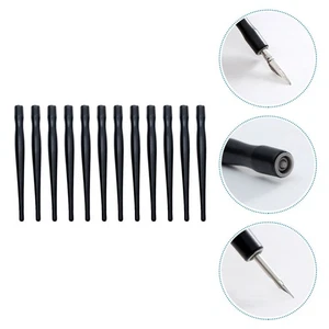 12 Pcs Black Plastic Pole Manga Pen Nibs Dip Holder Handle Ink Bulk - Picture 1 of 12