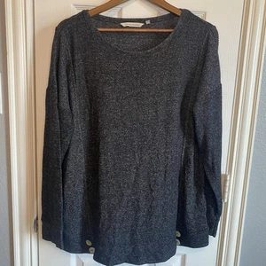 Suéter túnica Soft Surroundings manga larga negro jaspeado para mujer XL - Imagen 1 de 4