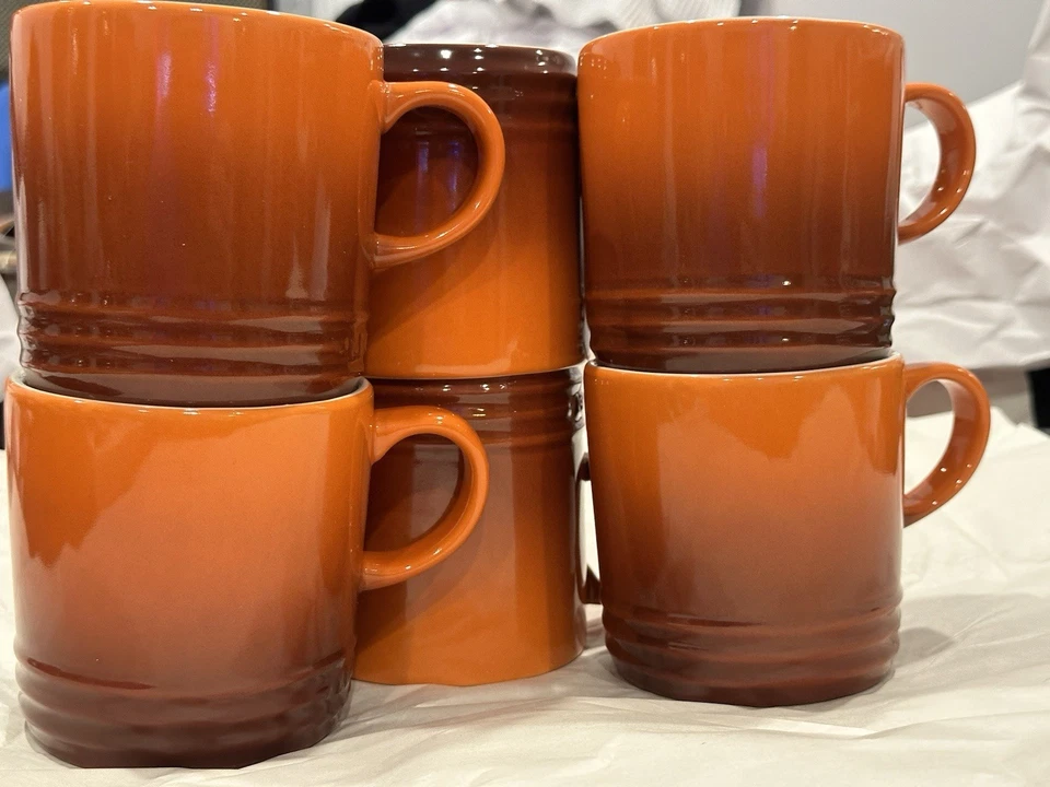 Juego de 6 tazas de café Le Creuset taza de té naranja 12 oz NUEVO Foto 1 de 4