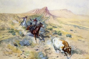 Charles Russell The Herd Quitter 1902 17"x 22" Archiv Kunstdruck - Bild 1 von 1