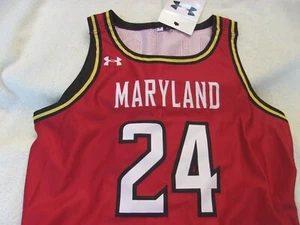 NWOT womens M Under Armour basketball jersey, Maryland, red, polyester, #22, #24 - Picture 1 of 8