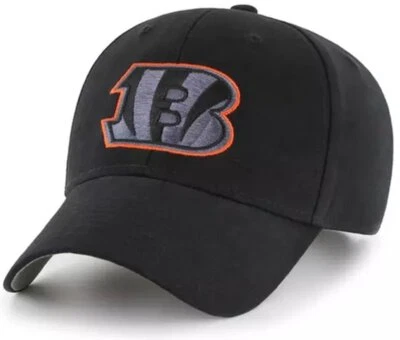 CINCINCINNATI BENGALS SOMBRERO NEGRO MVP AUTÉNTICO EQUIPO DE FÚTBOL AMERICANO NFL GORRA AJUSTABLE NUEVO Foto 1 de 4