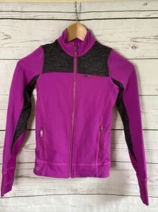 Athleta Girl Believe in Jacket track Sweater Sz S 7 zip Up Fuschia Cute - Picture 1 of 6