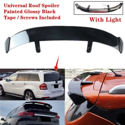 Universal Fit For Mercedes Benz GL 07-12 Rear Roof Spoiler Wing Black W/ Light - Изображение 1 из 4
