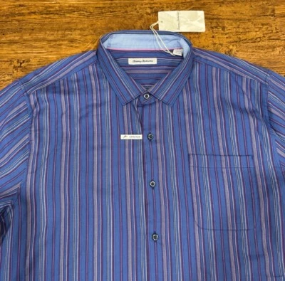 Tommy Bahama синий Lazlo Francisco в полоску повседневное платье рубашка на пуговицах мужская 2XL - Изображение 1 из 4