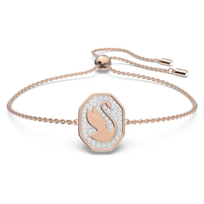 Swarovski Signum Bracelet, Swan, White, Rose-Gold Tone Plated -5621107 New - Image 1 of 4