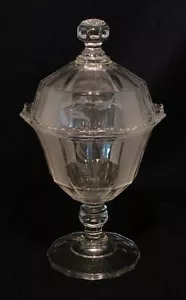 EAPG Duncan Ribbon AKA Frosted Ribbon Covered Sugar Bowl with Etch # 500 Rare - Picture 1 of 3