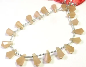 Natural Orange Moonstone Beads 9-11.5mm Teardrop Faceted Cone Gems 8Inch LC-1558 - Picture 1 of 9