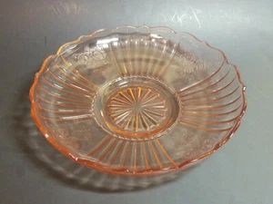 PINK DEPRESSION GLASS LARGE BOWL MAYFAIR OPEN ROSE PATTERN 1931-1937 - Picture 1 of 7