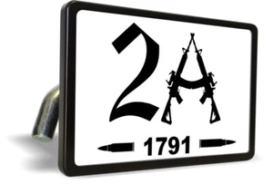 THE SECOND AMENDMENT - Billet ALUMINUM Trailer Tow Hitch Cover SUV Truck - Picture 1 of 5