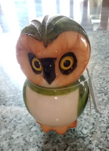 New 4" Alabaster Owl Paperweight Hand Painted in Italy - Picture 1 of 8