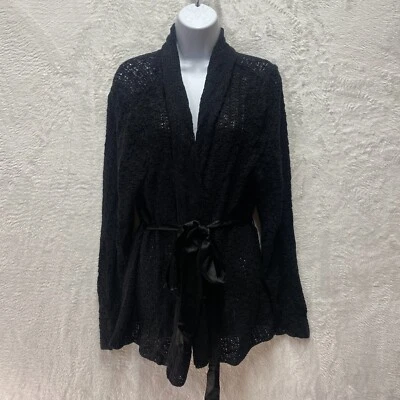 Suéter envolvente Lane Bryant mezcla de lino para mujer 22/24 negro cápsula armario carrera Foto 1 de 4